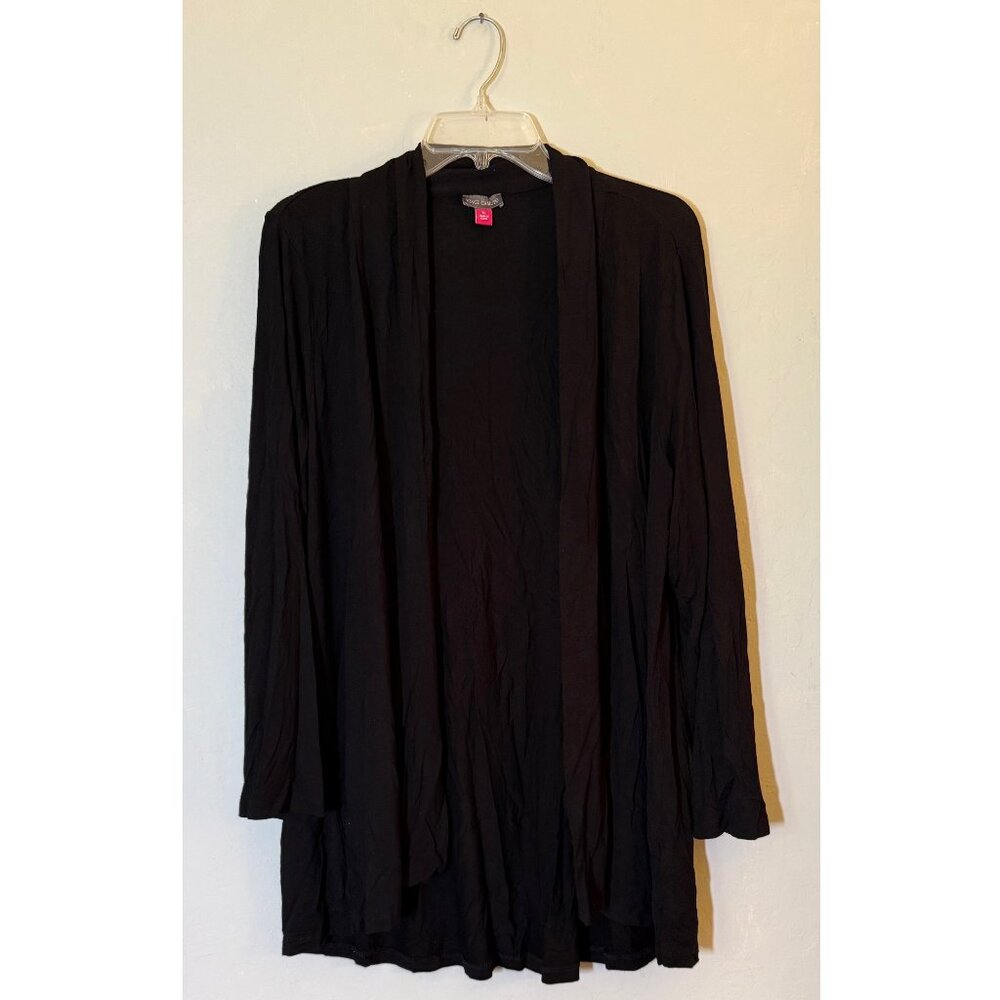 Vince Camuto Lightweight, soft, open front cardigan in black